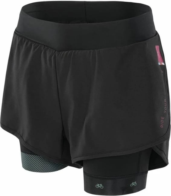 Pantallona të shkurtra për çiklizëm për femra Radvik, të zeza