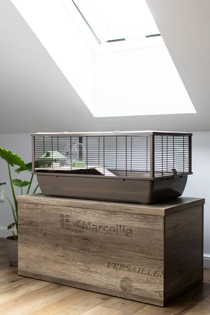 Kafaz për brejtës INTER-ZOO Bob Wood Japandi, 78 x 36 x 48cm, Bezhë