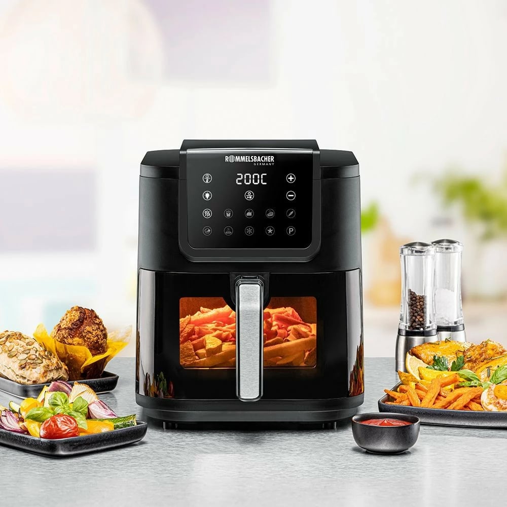 Fritezë me ajër të nxehtë Rommelsbacher FRH 1700, 8 L, e zezë