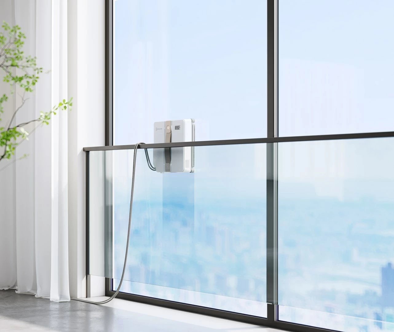 Robot pastrues dritare Ecovacs Winbot MINI, 3000 mAh, Bezhe