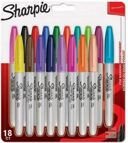 Set markerash Sharpie, 18 copë, Fine tip, Shumëngjyrësh