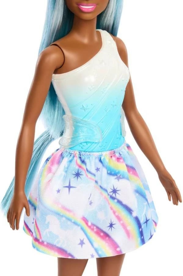 Kukull Barbie Mattel HRR12/HRR14, Touch of Magic, me fustan blu, me aksesorë unikorn