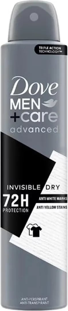 Deodorant sprej për meshkuj Dove Men+Care Advanced Invisible Dry 72h, 200ml