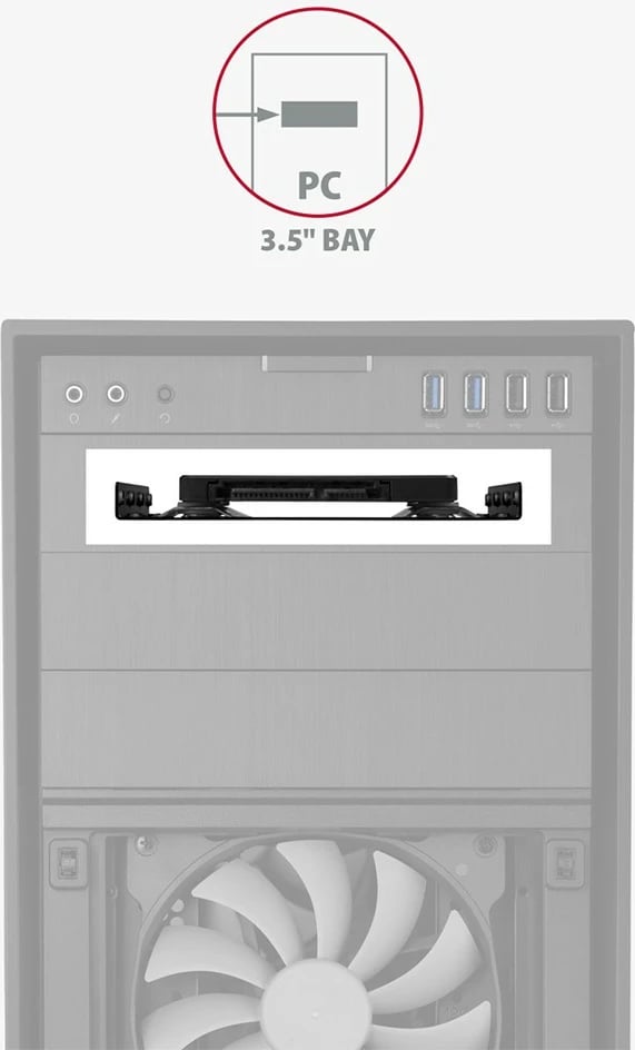 Kornizë metalike AXAGON RHD-125B për montim të HDD/SSD 2.5" në pozicion 3.5", e zezë