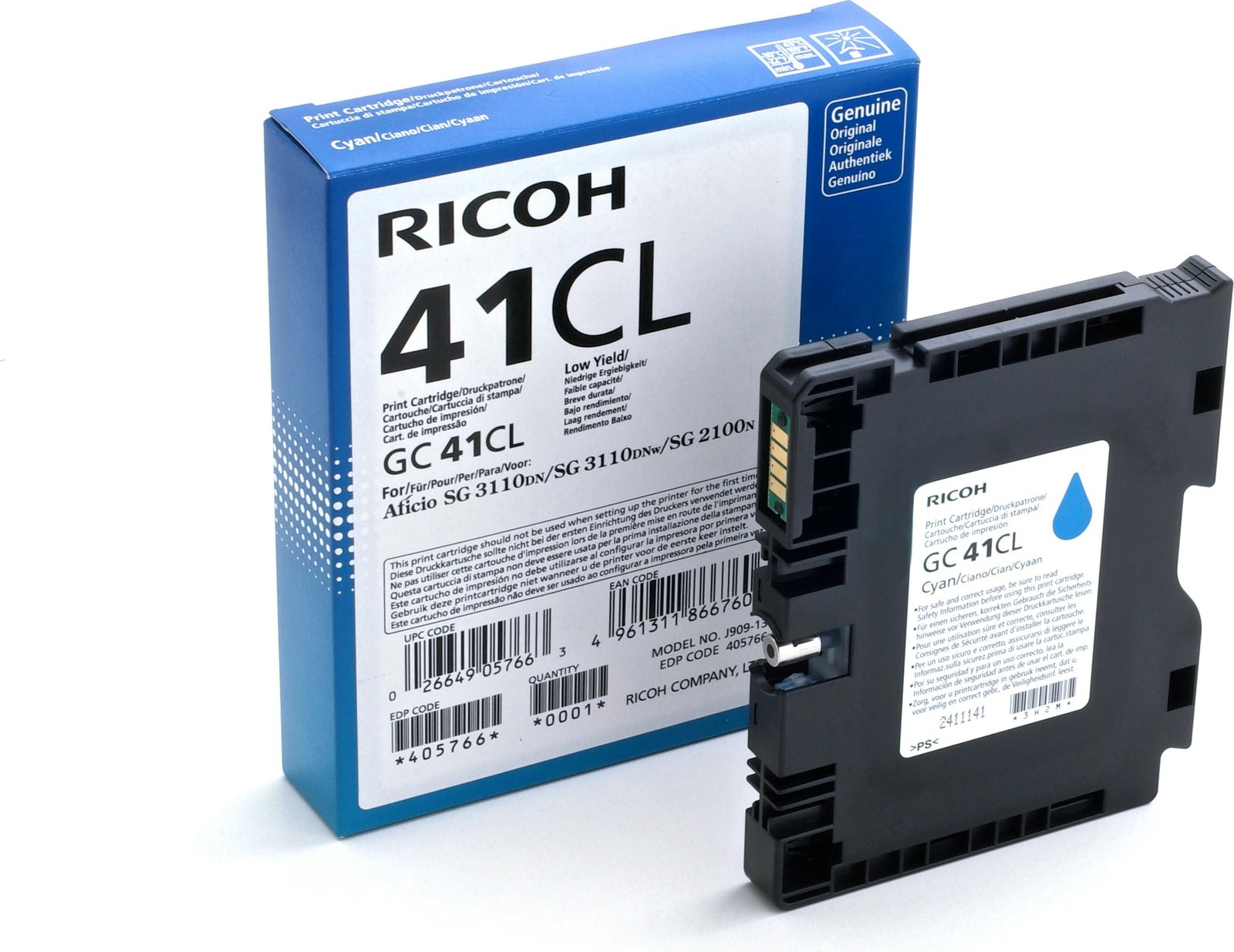 Tinte Ricoh GC41CL cyan për printer