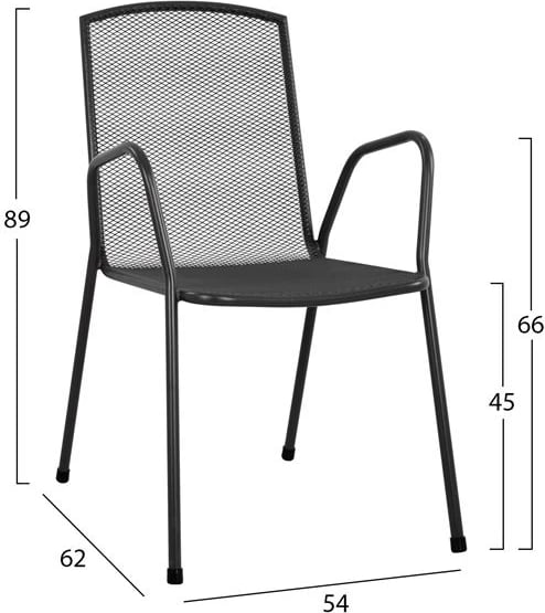 Set 5 pjesë me Sipërfaqe Tavoline 140x80x75.5 alumin & Karrige metalike ngjyrë gri FH10533