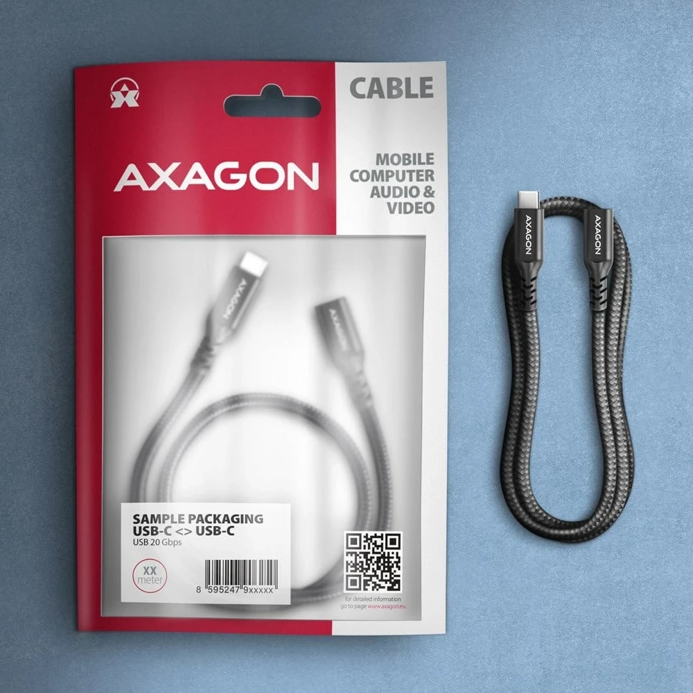 Kabllo USB AXAGON BUCM32-CF15AB, USB 3.2 Gen 2x2, 1.5 m, E zezë