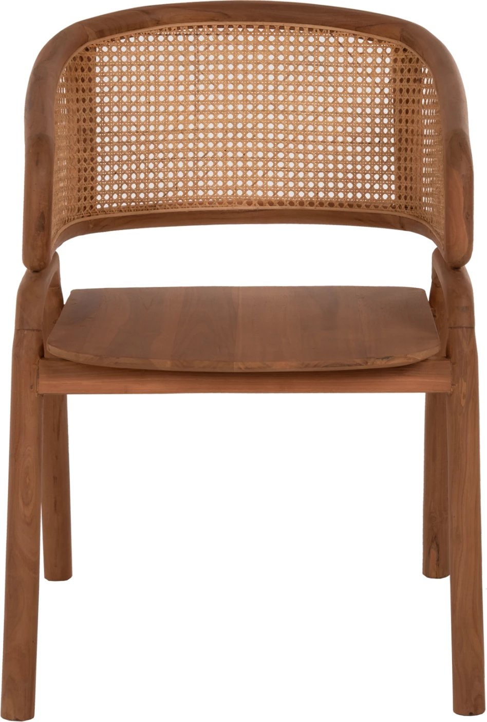 Karrige me krahë, dru teak dhe mbështetëse rattan, natyrale, 57x62x83Hcm, FH9402.01