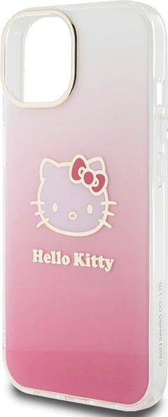 Mbështjellës Hello Kitty IML Gradient Electrop Kitty Head për iPhone 15, rozë