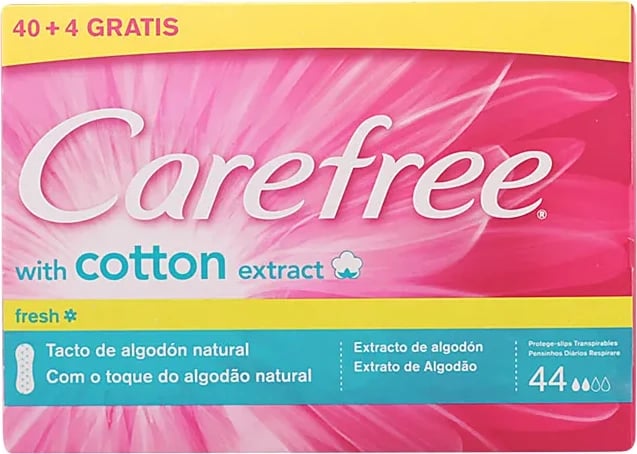 Pantyliners Carefree With Cotton Extract Fresh unisex, 44 copë