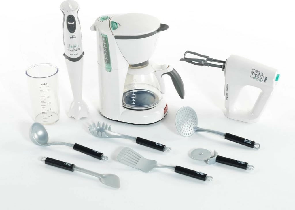Set lodrash kuzhine Klein Mega Kitchen Set Braun, për fëmijë, Gri/Argjendtë/Bardhë