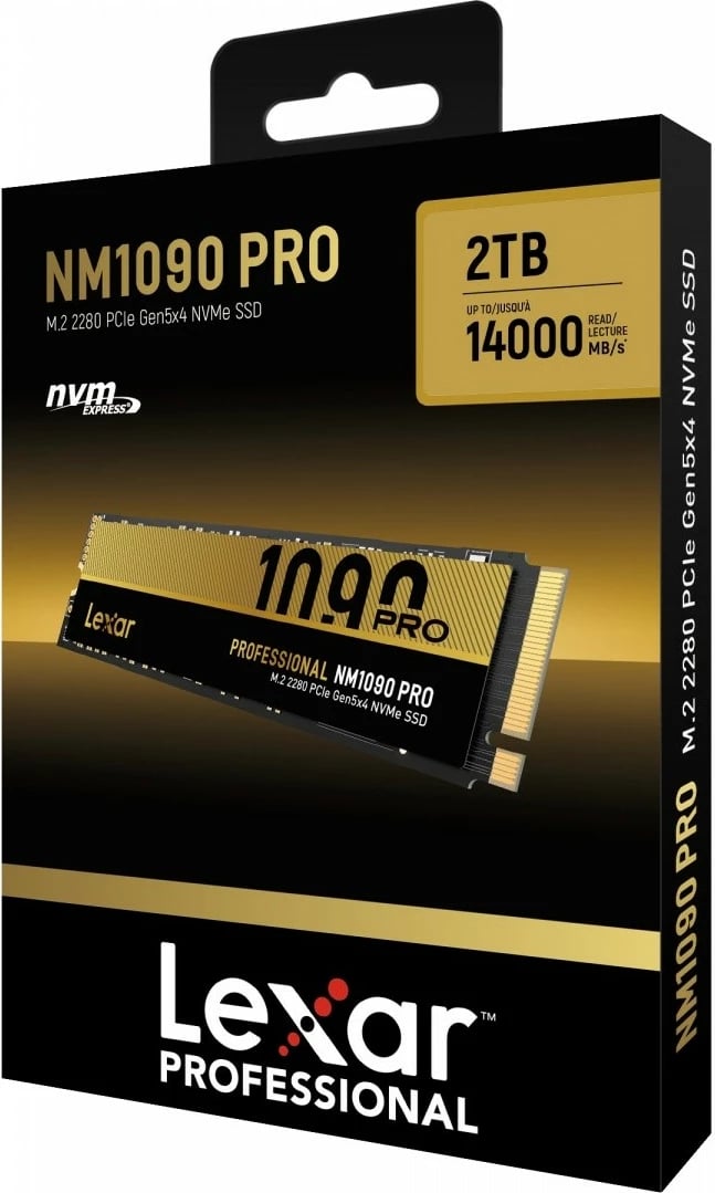 SSD Lexar NM1090 Pro, 2TB, M.2 2280, PCIe Gen5, i brendshëm