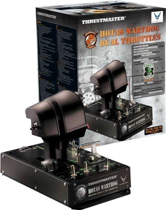 Joystick Thrustmaster Hotas Warthog Dual Throttles, për PC, me kabllo, USB, 17 butona