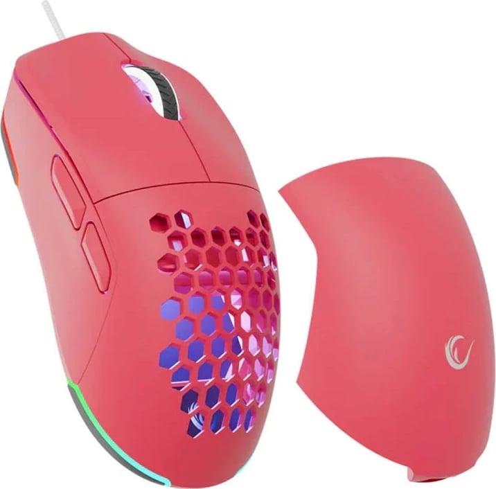 Maus gaming Rampage BLINK, USB, 12800 DPI, RGB, sensor optik, rozë