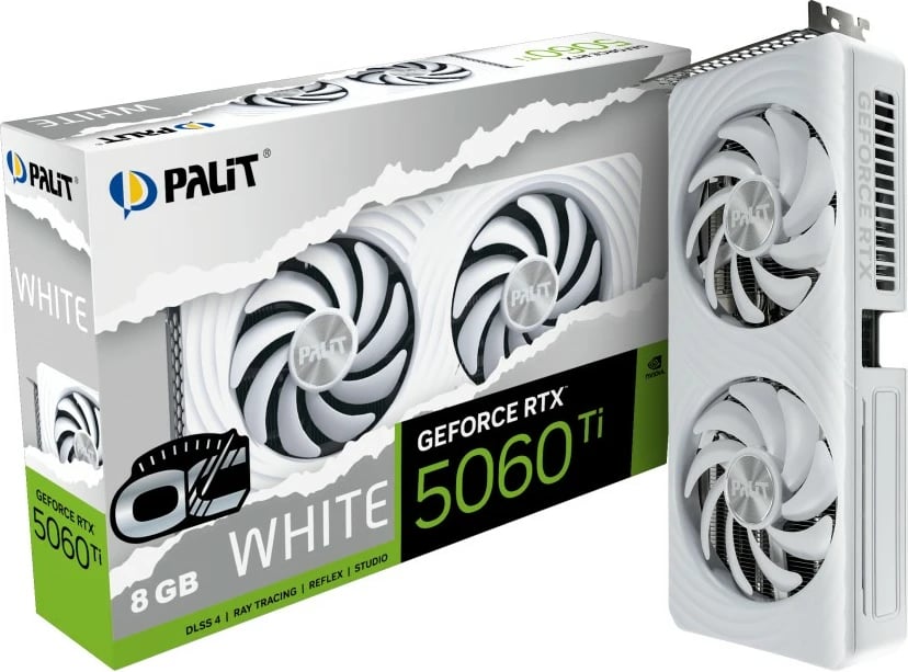 Kartelë grafike Palit RTX 5060 Ti OC 8GB GDDR7 e bardhë