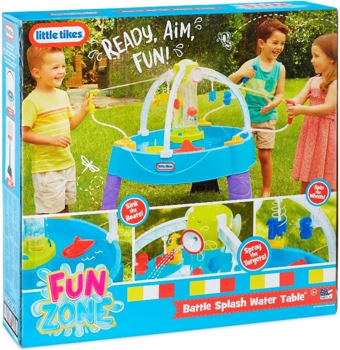 Tavolinë uji Little Tikes Battle Splash Water Table, shumëngjyrëshe, për fëmijë