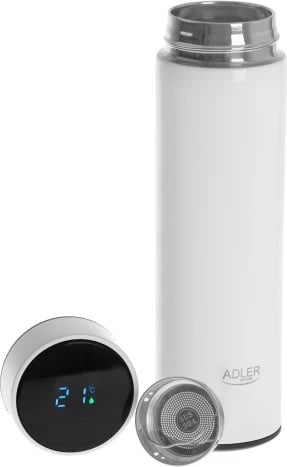 Termus, Adler, AD 4506, 473ml, ekran LED me prekje, izolim vakum, çelik inox SS304, e bardhë