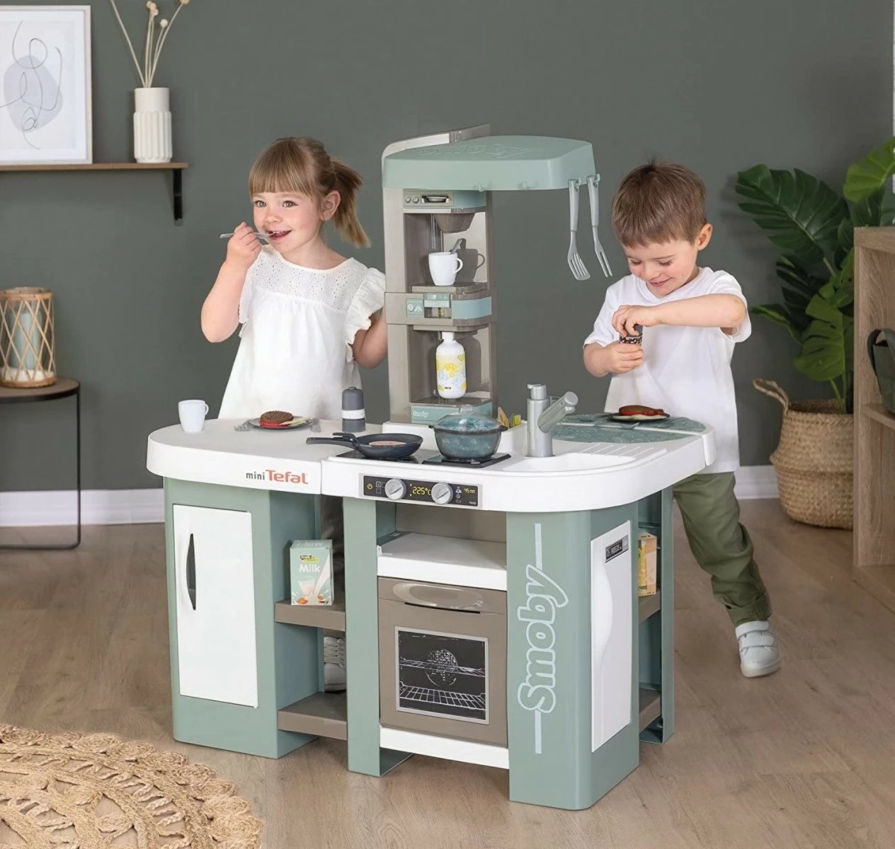 Kuzhinë lodër Smoby miniTefal Studio Bubble XL, 34 aksesorë, Gri/E gjelbër/E bardhë