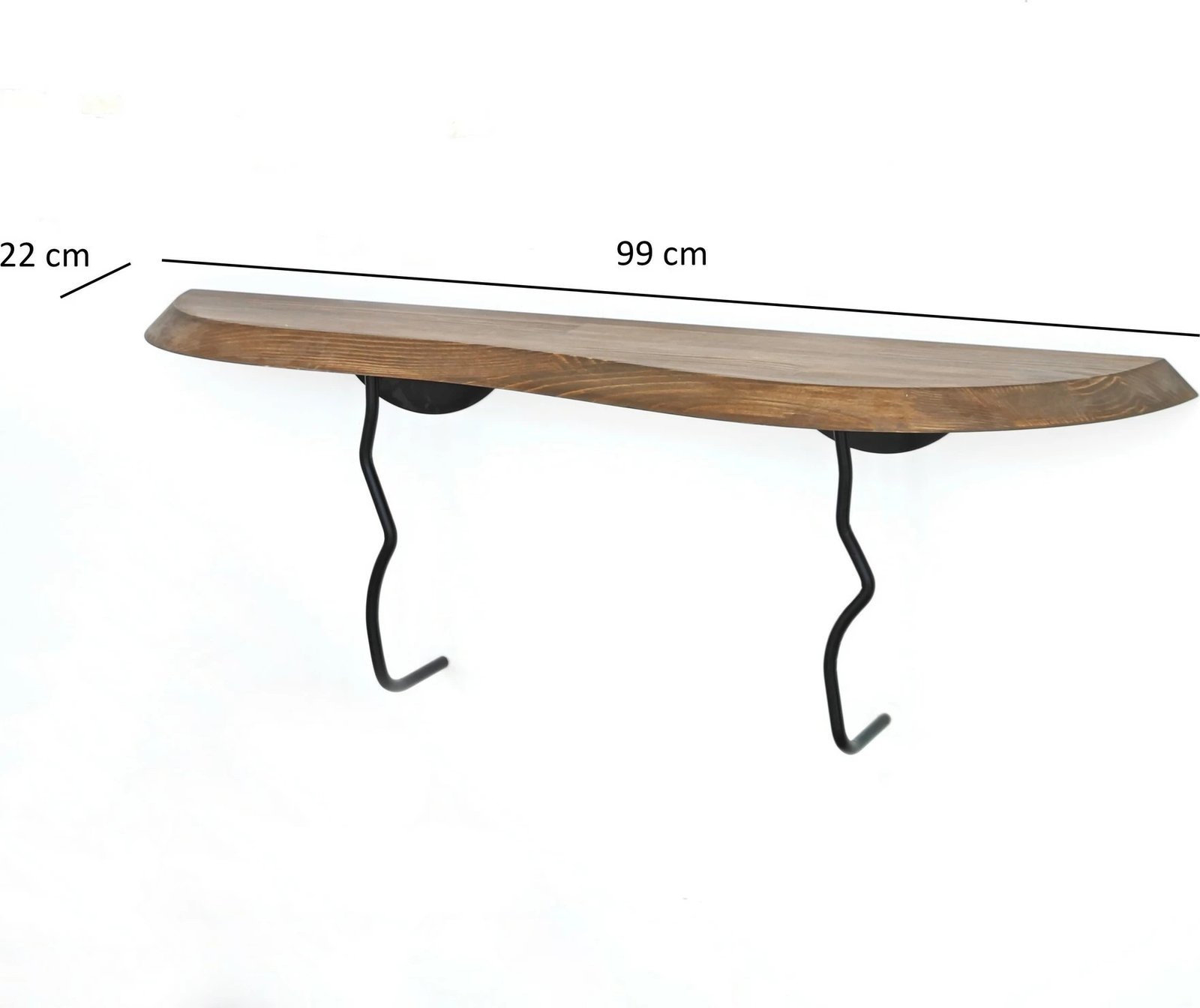 Raft muri Skye Decor, ngjyrë e zezë, arre