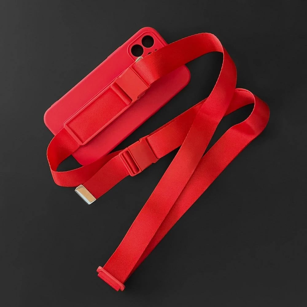 Mbështjellës silikoni Hurtel Rope Case me rrip, për Samsung Galaxy S22 Ultra, Zi