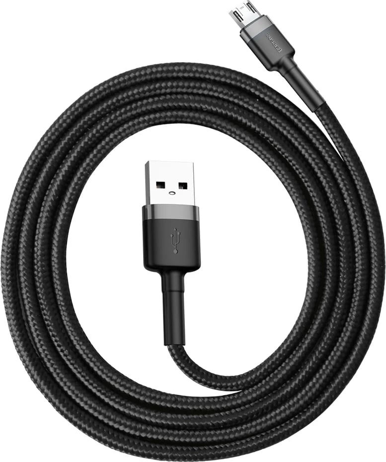 Kabllo Baseus Cafule CAMKLF-BG1, USB-A në micro USB, 1m, e zezë-gri