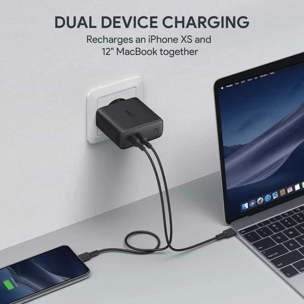 Karikues muri AUKEY PA-D5, 2x USB-C Power Delivery 3.0, 63W, i zi