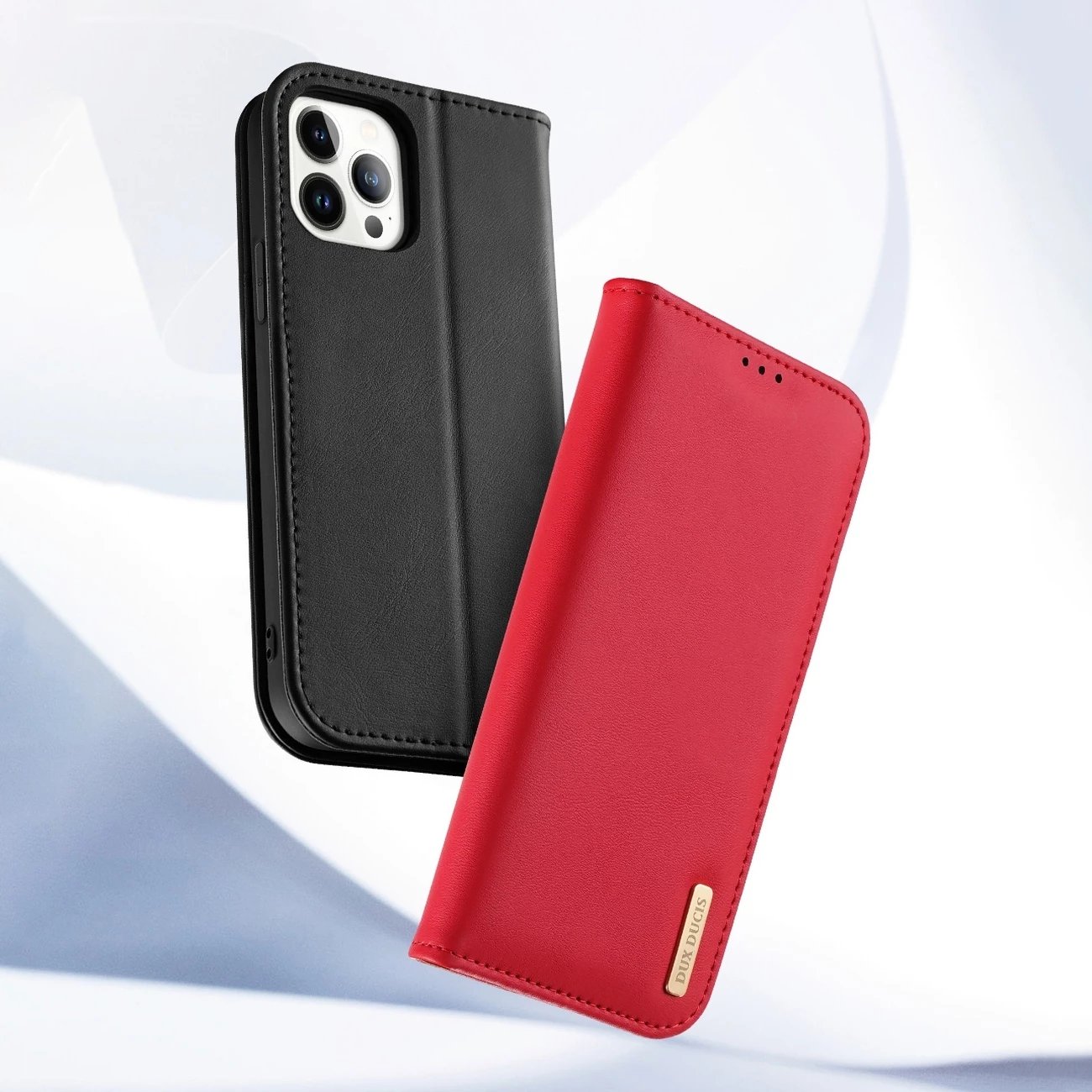 Mbështjellës Dux Ducis Hivo për iPhone 14 Pro Max, lëkurë natyrale, kafe