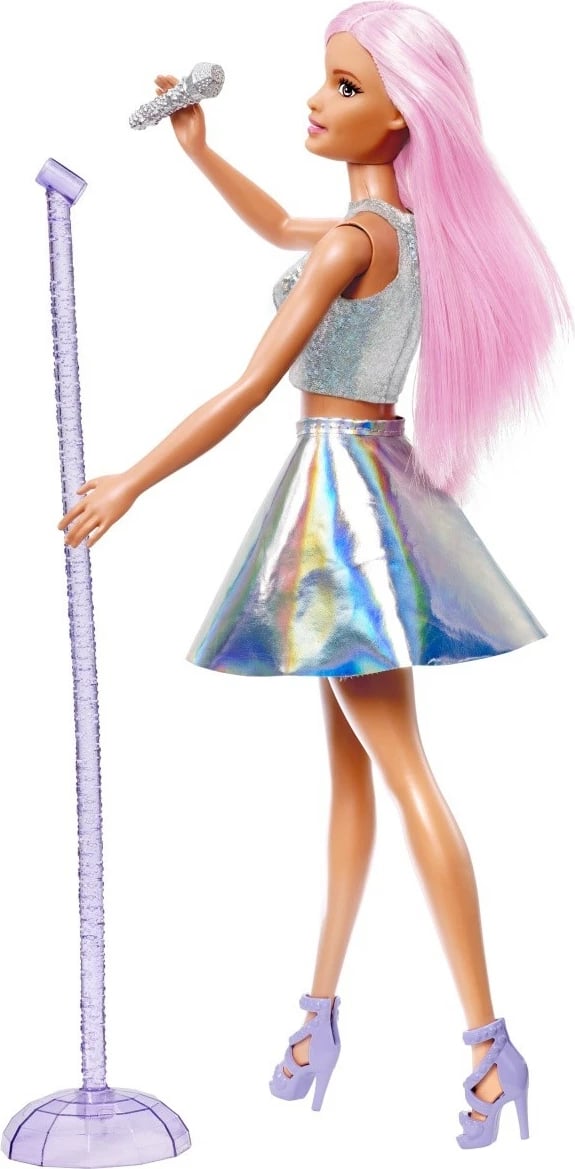 Kukull Barbie Mattel JCW42 Pop Star me mikrofon, për vajza, Rozë