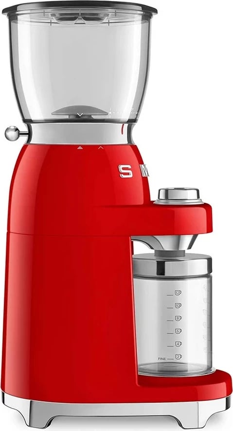 Mulli kafeje SMEG CGF11RDEU, Stil 50's, i kuq