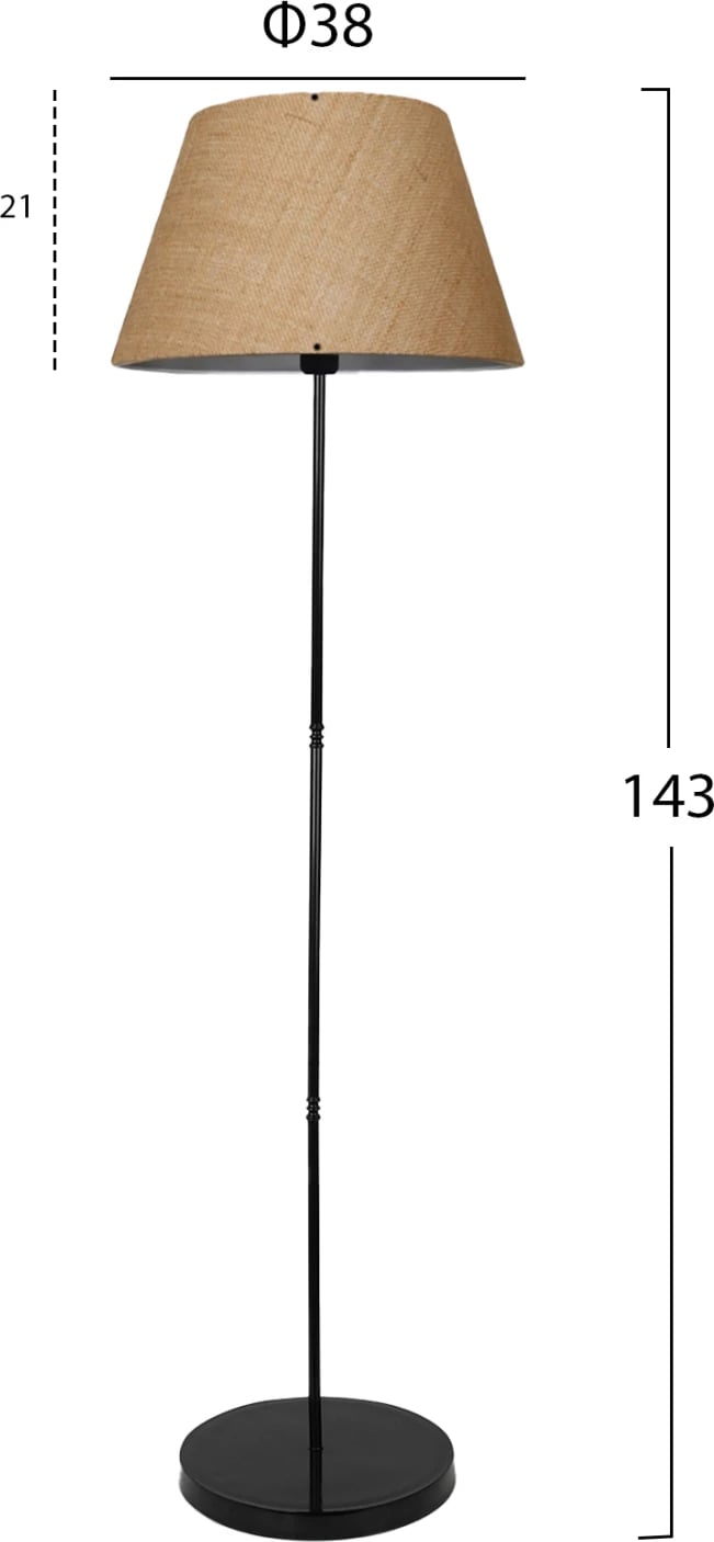 Llambë dyshemeje FH7610.01, shtyllë e zezë, kapak ngjyrë rëre