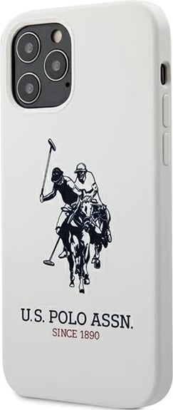 Mbështjellës U.S. Polo Assn. USHCP12MSLHRWH për iPhone 12/12 Pro 6.1", silikon, bardhë