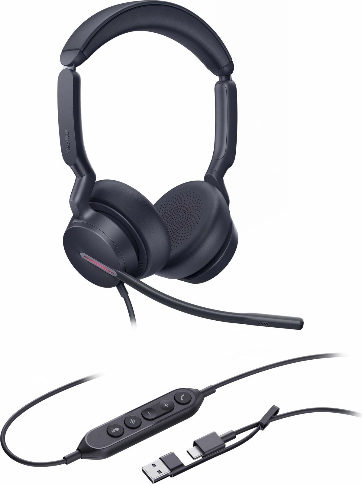 Kufje Yealink UH46 Dual UC, USB-C/USB-A, me mikrofon, e zezë