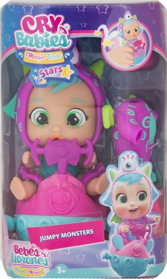 Kukull Cry Babies Stars Jumpy Monsters Fuzz, Tm Toys, IMC913653, plastikë, me aksesorë