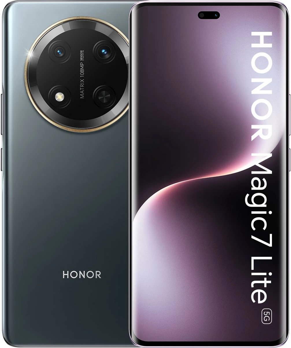 Celular Honor Magic7 Lite, 8 GB, 256 GB, 108 MP, Android 14, Ngjyrë e zezë, Titanium