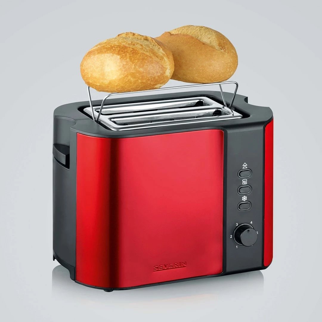 Tostier SEVERIN AT 2217, 2 feta, 800 W, Inoks, Kuqe