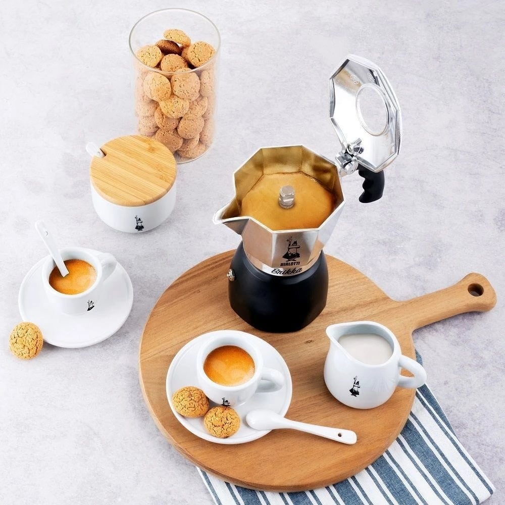 Moka pot Bialetti Brikka, 0.17L, 4 filxhanë, Alumini, Zi
