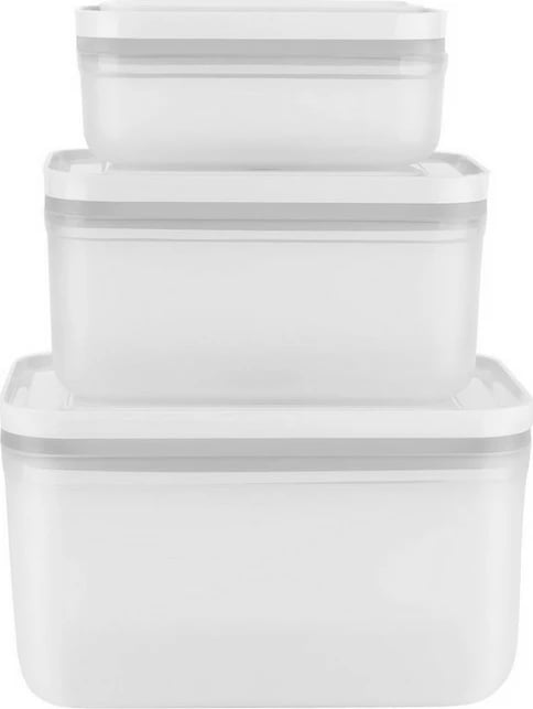 Kontejnerë vakum ushqimi, Zwilling Fresh&Save 36804-003-0, plastikë, 3 madhësi S/M/L, transparent/bardhë, set 3 copë Kontejnerë vakum ushqimi, Zwilling Fresh&Save 36804-003-0, plastikë, 3 madhësi S/M/L, transparent/bardhë, set 3 copë