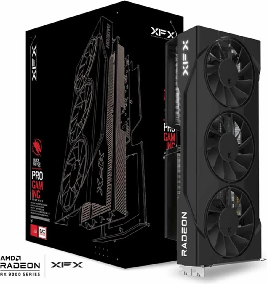 Kartelë grafike XFX SWIFT RX 9060XT OC, 16 GB, 3 ventilatorë, e zezë