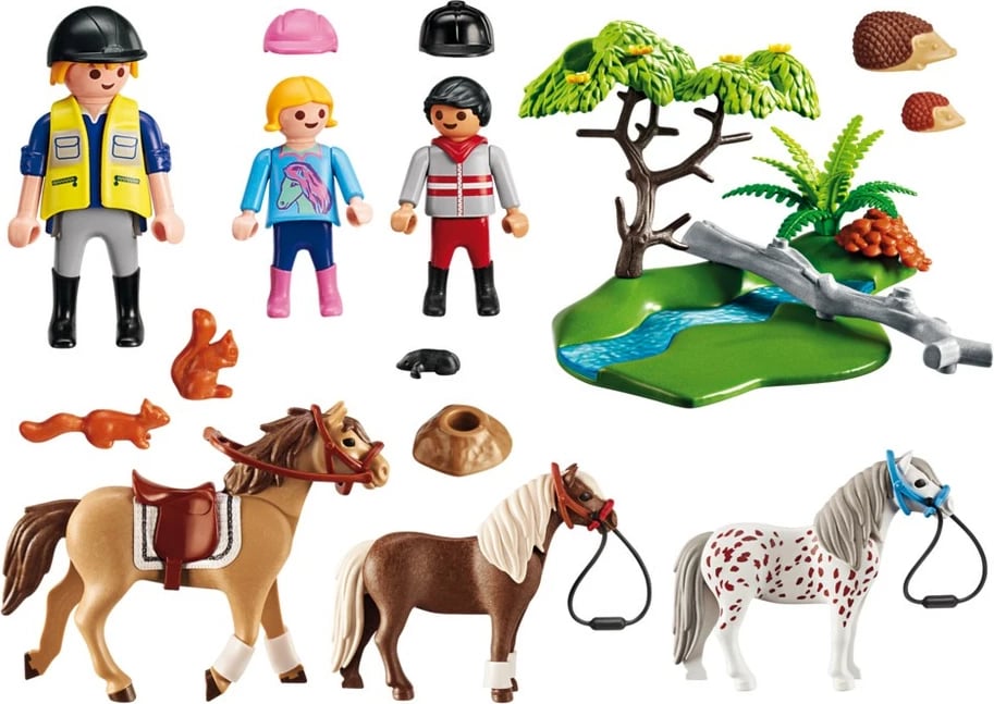 Set lodrash Playmobil Country Horseback Ride, 40 pjesë, shumëngjyrësh