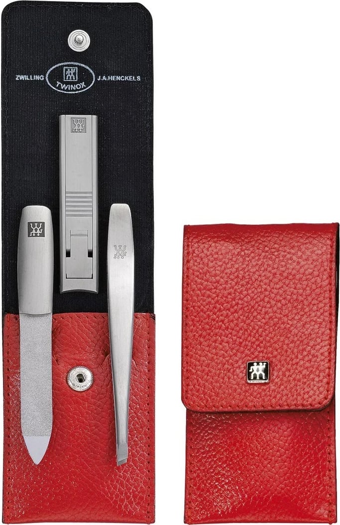 Set manikyr/pedikyr ZWILLING 97119-002-0 me kuti lëkure të kuqe Set manikyr/pedikyr ZWILLING 97119-002-0 me kuti lëkure të kuqe