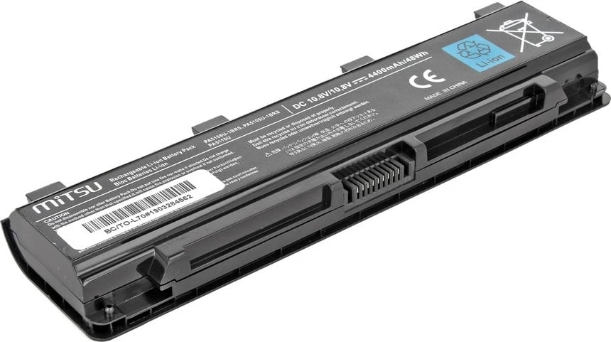 Bateri laptop Mitsu BC/TO-L70 për Toshiba C50, C55, C70, L70, 4400 mAh, 6 qeliza