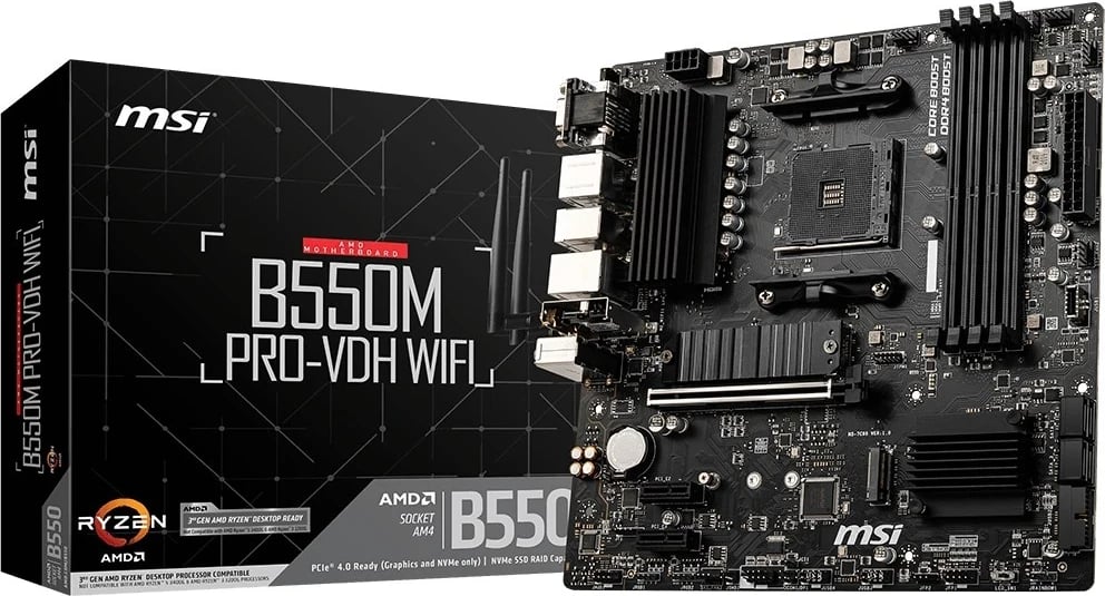 Pllakë amë MSI B550M PRO-VDH WIFI, Socket AM4, micro ATX