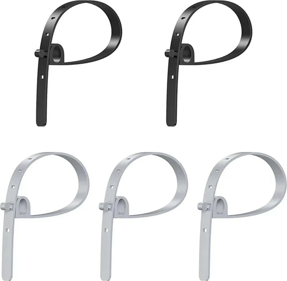 Set rripa silikoni për kabllo Unitek, 5 copë, të zi/gri