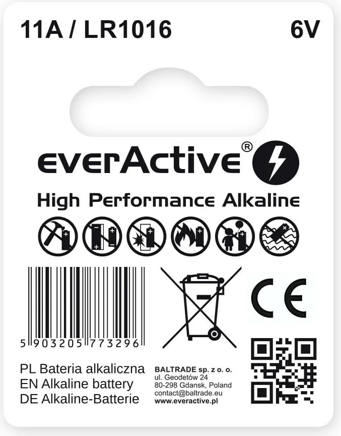 Bateri everActive 11A/LR1016, 6V, për telekomandë, 1 copë