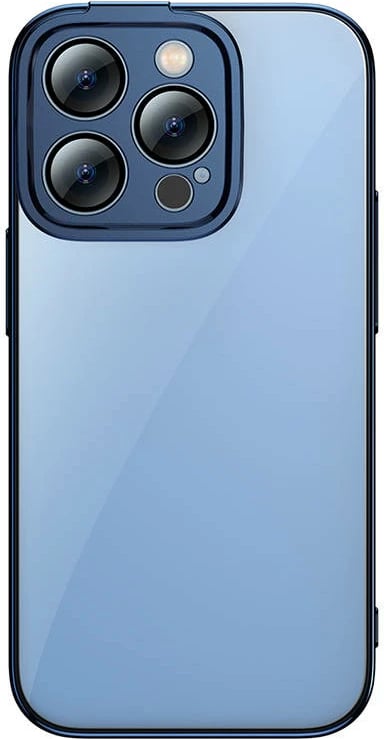Mbështjellës Baseus Glitter me xham të temperuar për iPhone 14 Pro Max, Blu