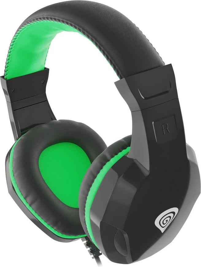 Kufje gaming Genesis Argon 100 me mikrofon, NSG-1435, Stereo 2.0, 3.5mm, 180cm, e zezë-gjelbër