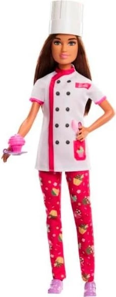 Kukull Barbie Mattel HKT67, You Can Be, kuzhiniere ëmbëlsirash, me aksesor kek, për vajza