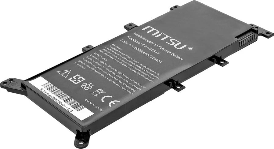 Bateri laptop Mitsu BC/AS-A555 për Asus A555 F555 K555, 5000 mAh, 7.6V, e zezë