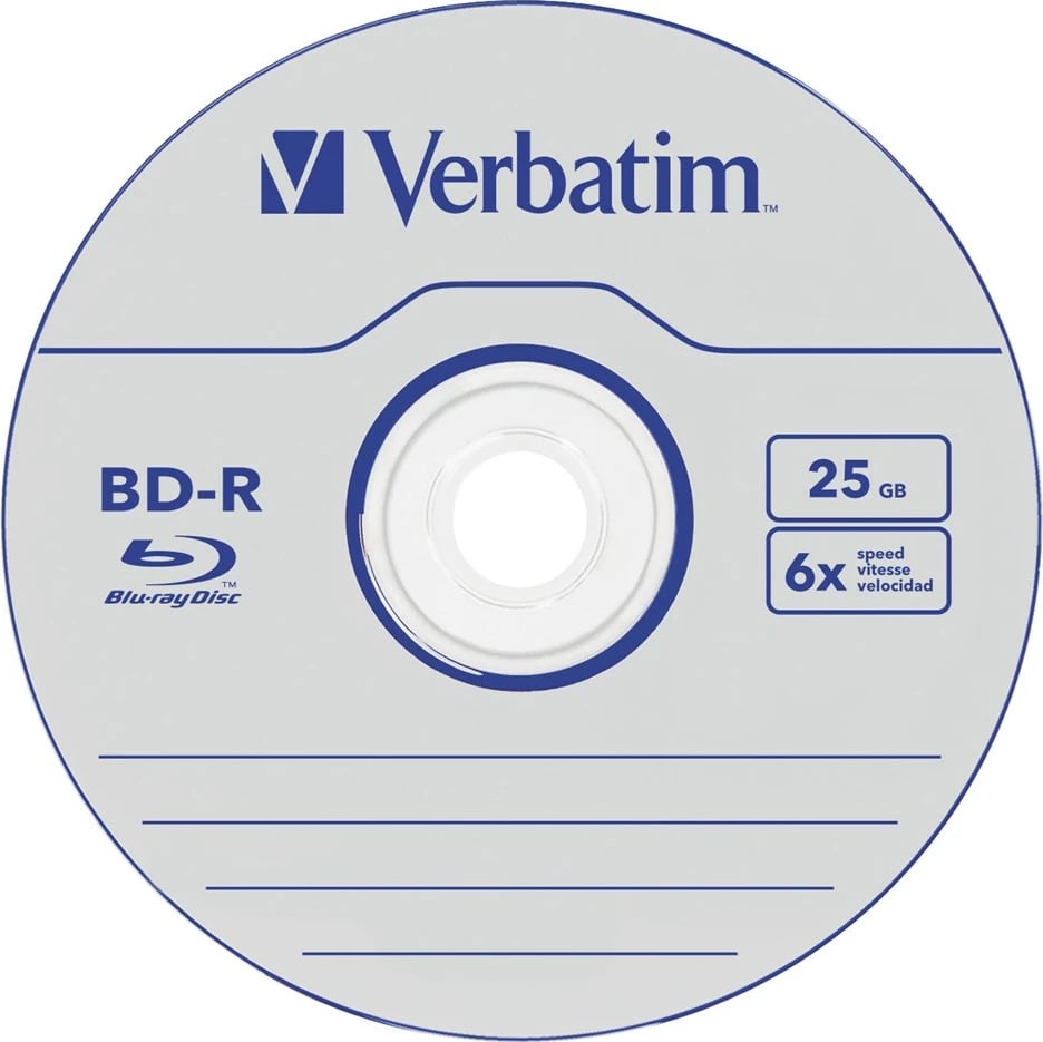 Disk BD-R Verbatim Datalife, 25 GB, 6x, 25 copë