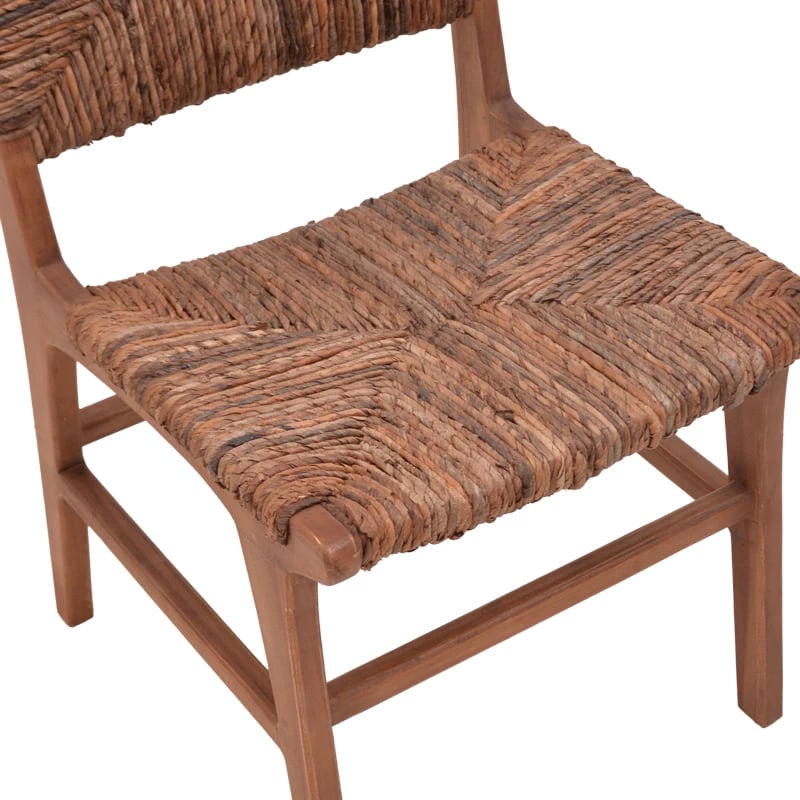 Karrige Refane, ngjyrë natyrale, dru teak dhe litar banane, 50x58x85cm